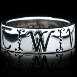 Initial or name posy ring with Russian accents