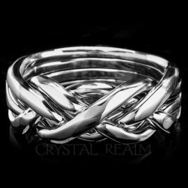 Men's four piece sterling silver puzzle ring in ultra-heavy weight