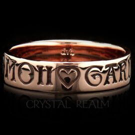 rose gold french poesy ring here is my heart guard it well