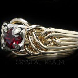 6 piece puzzle ring with cushion cut anthill garnet